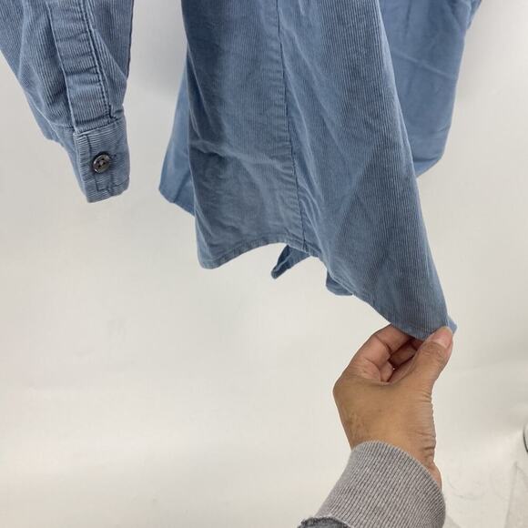 J.Jill light blue corduroy button Down tunic 3 quarter sleeve cotton casual sz S - Picture 5 of 9